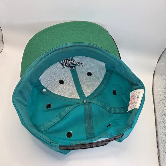 Vintage MLB Florida Marlins Snapback Baseball Cap Teal Black Annco Sri Lanka - Picture 8 of 9